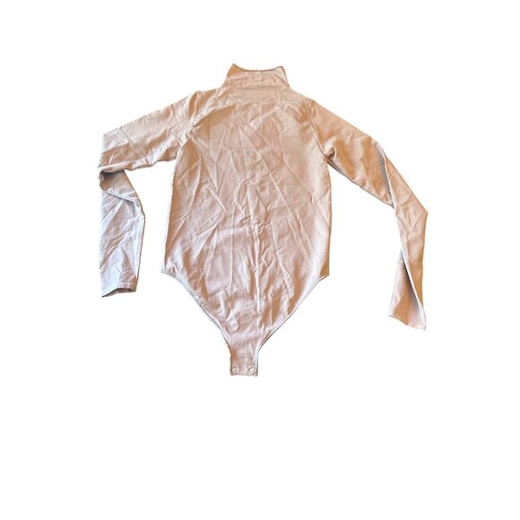 Skims Womens Long Sleeve Bodysuit ICamel Size L /XL Stretch ComfortMock Neck - Picture 4 of 4